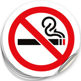 No Smoking Signs – Vinyl Stickers, 6-Pack, 3 x 3 & 5 x 5 in