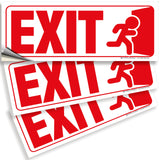 Exit Sign Stickers – Two-Tone Vinyl Decals, 3-Pack, 10 x 4 in