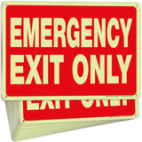 Emergency Exit Only Signs – Vinyl, Plastic & Aluminum, Glow Options