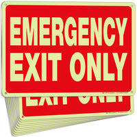 Emergency Exit Only Signs – Vinyl, Plastic & Aluminum, Glow Options