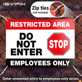 Restricted area employees only sign – 10x7 in, view 4