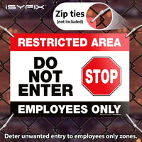 Restricted area employees only sign – 10x7 in, view 4
