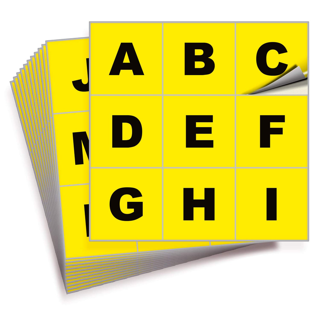 Square Letters Stickers - A to Z
