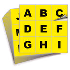 Square Letters Stickers - A to Z