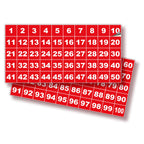 Square Consecutive Number Stickers - 1 to 100
