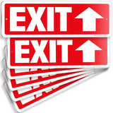 Exit sign with directional arrows — aluminum, up arrow, 12 x 4 inch