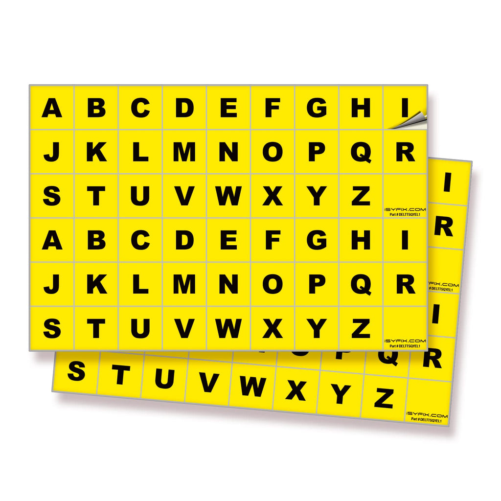 Square Letters Stickers - A to Z