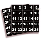 Square Consecutive Number Stickers - 1 to 50