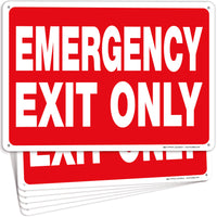 Emergency Exit Only Signs – Vinyl, Plastic & Aluminum, Glow Options