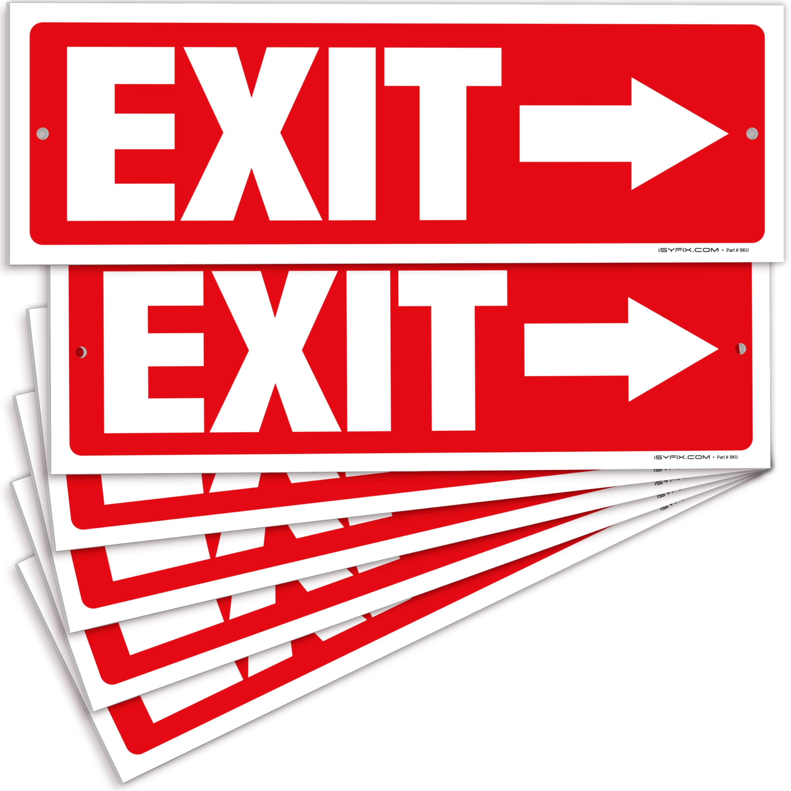 Exit sign with directional arrows — plastic, right arrow, 12 x 4 inch