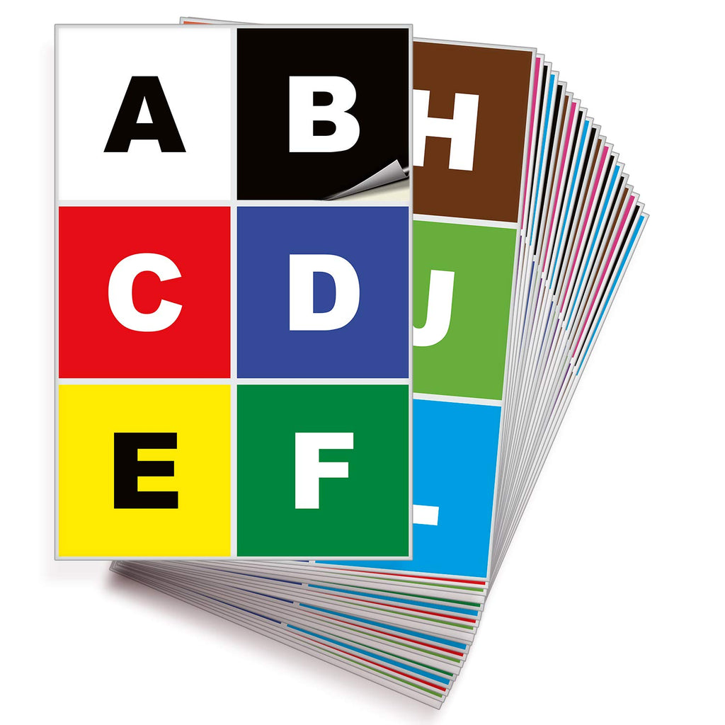 Square Letters Stickers - A to Z