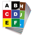 Square Letters Stickers - A to Z