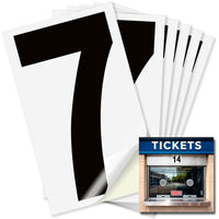 Number 7 black on white background, 4 inch vinyl sticker