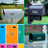 Black vinyl number stickers with background - product gallery