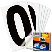 Number 0 black on white background, 3 inch vinyl sticker