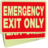 Emergency Exit Only Signs – Vinyl, Plastic & Aluminum, Glow Options