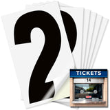 Number 2 black on white background, 4 inch vinyl sticker