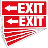 Exit sign with directional arrows — plastic, left arrow, 12 x 4 inch