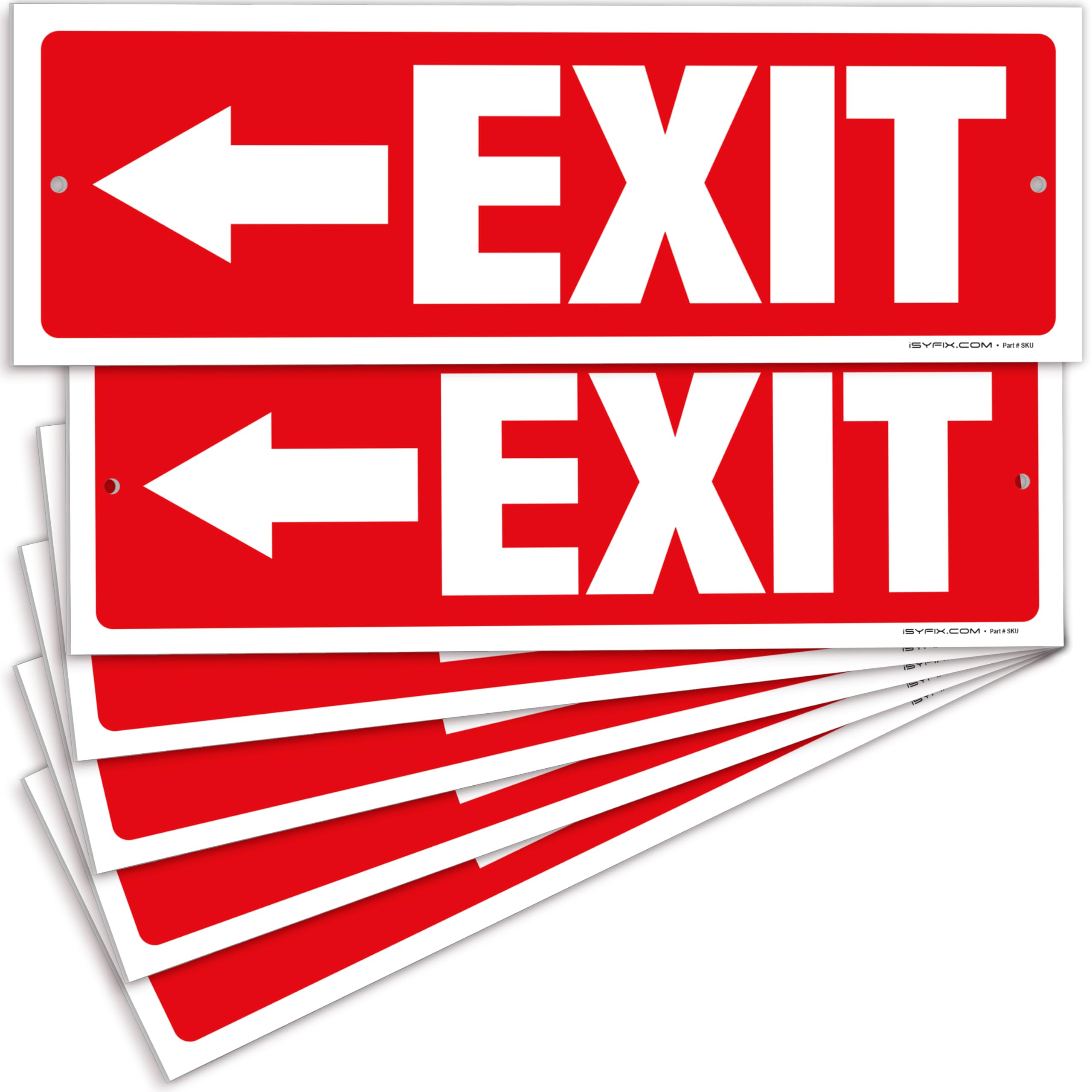 Exit sign with directional arrows — plastic, left arrow, 12 x 4 inch