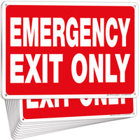 Emergency Exit Only Signs – Vinyl, Plastic & Aluminum, Glow Options