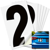 Number 2 black on white background, 5 inch vinyl sticker
