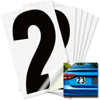 Number 2 black on white background, 5 inch vinyl sticker