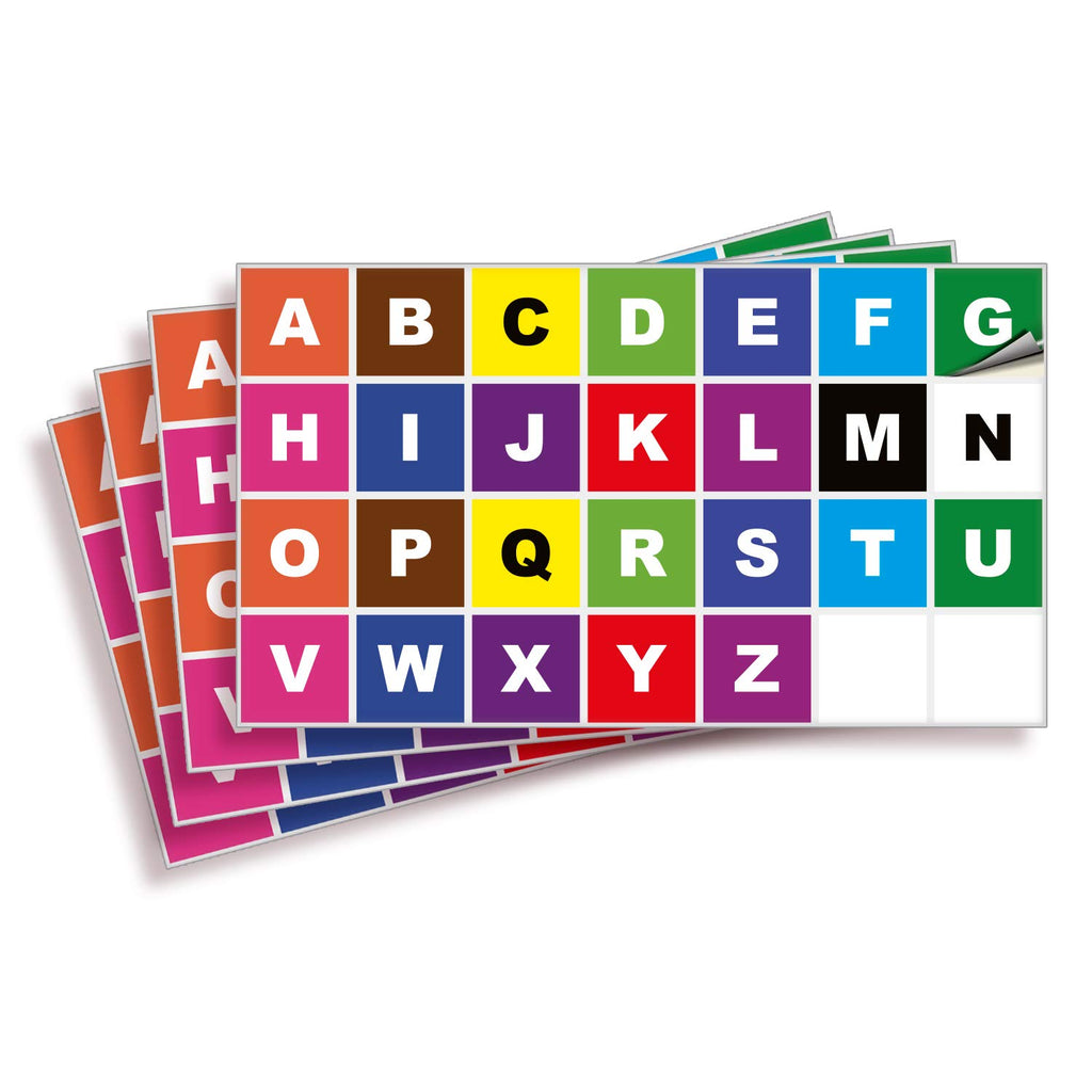 Square Letters Stickers - A to Z
