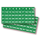 Square Consecutive Number Stickers - 1 to 100