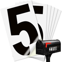 Number 5 black on white background, 2 inch vinyl sticker