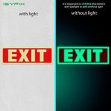 Glow in the dark exit sign with arrows — adhesive vinyl, standard, 12 x 4 inch