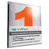 iSYFIX vinyl number stickers – Reflective Orange