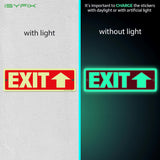 Glow in the dark exit sign with arrows — aluminum, up arrow, 12 x 4 inch