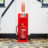 Fire extinguisher sign – glow in the dark aluminum, 5-pack