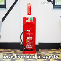 Fire extinguisher sign – glow in the dark aluminum, 5-pack
