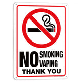 No Smoking No Vaping Sign – Aluminum, Vinyl & Plastic, 3 Sizes
