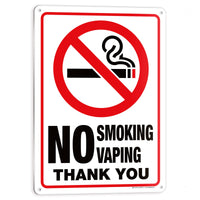 No Smoking No Vaping Sign – Aluminum, Vinyl & Plastic, 3 Sizes