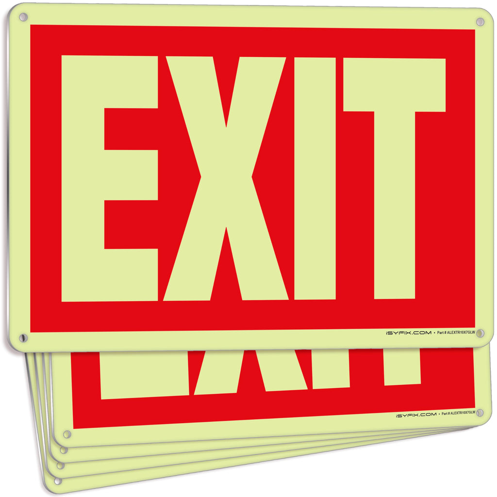 Exit Signs - Glow in the Dark Red