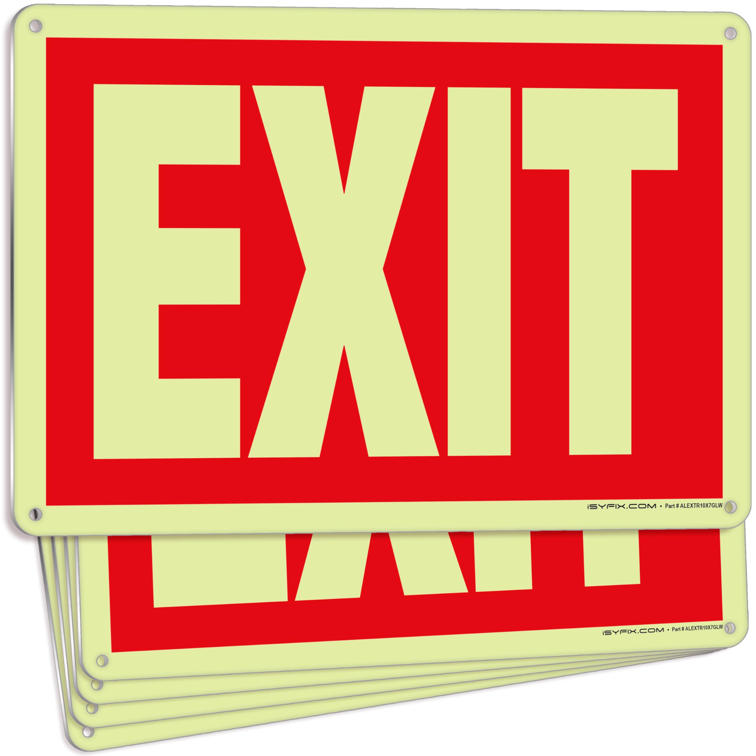 Exit Signs - Glow in the Dark Red