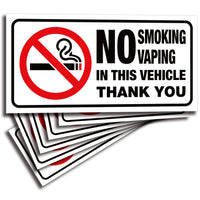 No Smoking Vehicle Stickers – 3 x 1.5 in, 6-Pack, Design & Mounting Options