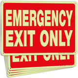 Emergency Exit Only Signs – Vinyl, Plastic & Aluminum, Glow Options