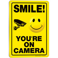 Smile You're on Camera Sign – Aluminum, Vinyl & Plastic