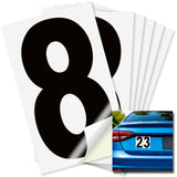 Number 8 black on white background, 5 inch vinyl sticker