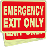 Emergency Exit Only Signs – Vinyl, Plastic & Aluminum, Glow Options