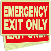 Emergency Exit Only Signs – Vinyl, Plastic & Aluminum, Glow Options
