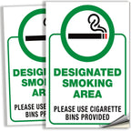 Designated Smoking Area Signs Sticker
