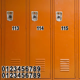 Vinyl Number Stickers with Background – Black 0–9, 2 Sets, 6 Sizes