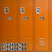 Vinyl Number Stickers with Background – Black 0–9, 2 Sets, 6 Sizes