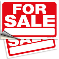 For Sale Signs for Car – Red Vinyl Decals, 10 x 7 & 14 x 10 in