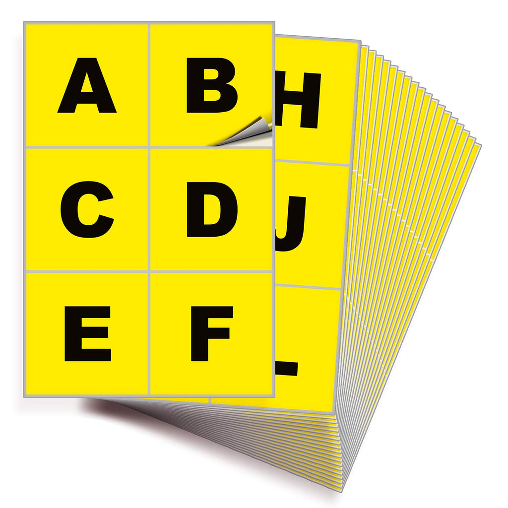 Square Letters Stickers - A to Z