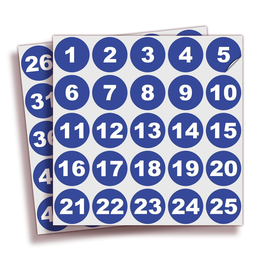 Consecutive Number Stickers - 1 to 50